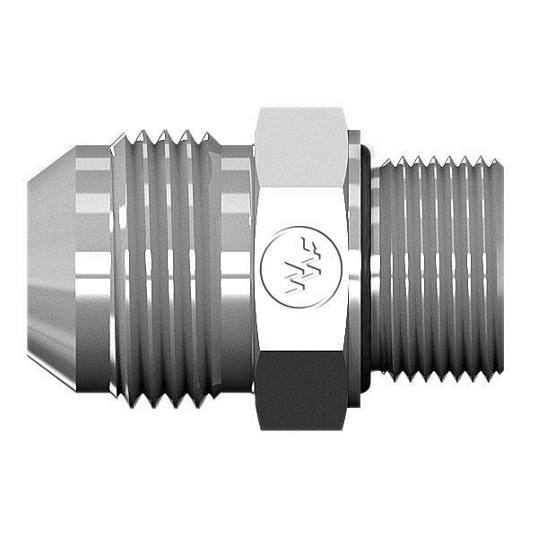 World Wide Fittings Male JIC to Male Metric Straight Thread Adapter 7001X04X12 - main
